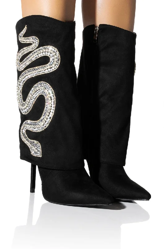 Women's Wedge - Heeled Ankle Boots in Navy Blue for a Comfortable and Trendy OptionAZALEA WANG BOLD BLING SNAKE BOOTIE IN BLACK Women's Wedge - Heeled Ankle Boots in Navy Blue for a Comfortable and Trendy OptionAZALEA WANG BOLD BLING SNAKE BOOTIE IN BLACK
