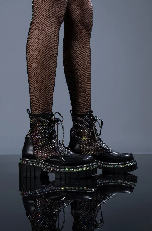 Plus Size Women's Waterproof Snow Boots in Gray for Winter AdventuresAZALEA WANG DIAMOND DRIP FLATFORM BOOTIE IN BLACK Plus Size Women's Waterproof Snow Boots in Gray for Winter AdventuresAZALEA WANG DIAMOND DRIP FLATFORM BOOTIE IN BLACK