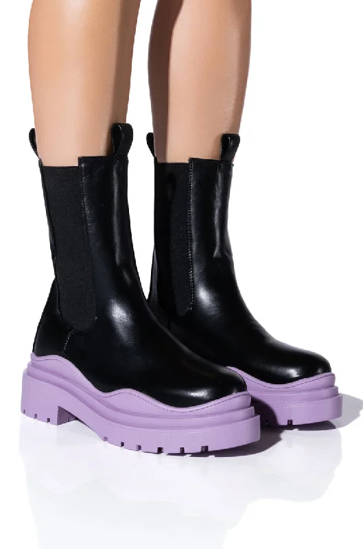 Plus Size Women's Block - Heeled Ankle Boots in Red for a Bold and Chic StatementAZALEA WANG GHOSTED FLATFORM CHELSEA BOOT IN PURPLE Plus Size Women's Block - Heeled Ankle Boots in Red for a Bold and Chic StatementAZALEA WANG GHOSTED FLATFORM CHELSEA BOOT IN PURPLE