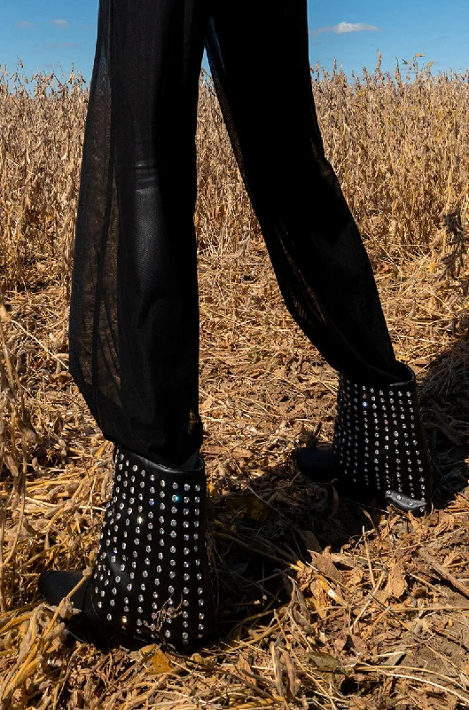 Women's Chunky - Heeled Chelsea Boots in Gray for a Casual and Trendy Everyday LookAZALEA WANG MARINA STUDDED FOLD OER BOOTIE IN BLACK Women's Chunky - Heeled Chelsea Boots in Gray for a Casual and Trendy Everyday LookAZALEA WANG MARINA STUDDED FOLD OER BOOTIE IN BLACK