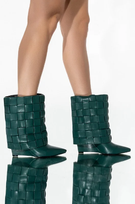 Women's Ankle Booties with Faux Leather and Furry Cuffs in Tan for a Cute and Warm StyleAZALEA WANG STUCK ON YOU WEDGE BOOTIE IN GREEN Women's Ankle Booties with Faux Leather and Furry Cuffs in Tan for a Cute and Warm StyleAZALEA WANG STUCK ON YOU WEDGE BOOTIE IN GREEN