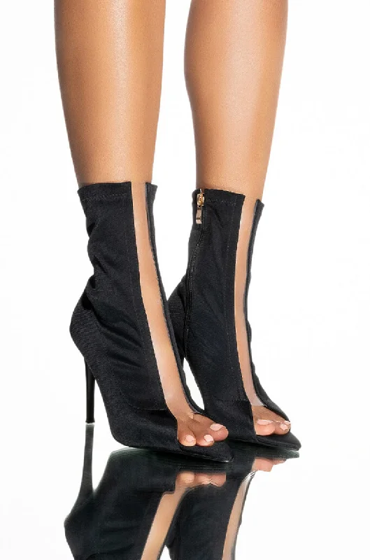 Women's Thigh - High Stretch Boots in Black for a Sexy and Alluring OutfitAZALEA WANG WORK FOR IT STILETTO BOOTIE IN BLACK Women's Thigh - High Stretch Boots in Black for a Sexy and Alluring OutfitAZALEA WANG WORK FOR IT STILETTO BOOTIE IN BLACK