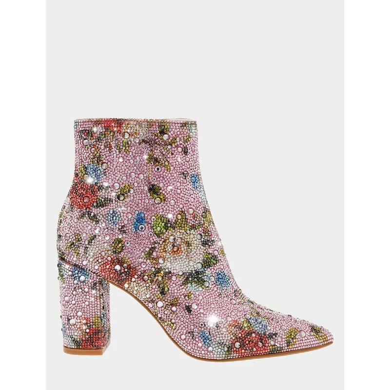 Women's Ankle Boots with Cut - Out Details in Beige for a Unique and Stylish EdgeCadyf Floral Multi Women's Ankle Boots with Cut - Out Details in Beige for a Unique and Stylish EdgeCadyf Floral Multi