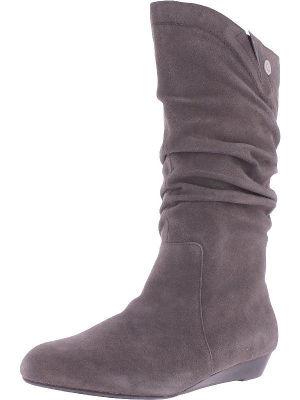 Women's Wedge - Heeled Ankle Boots in Navy Blue for a Comfortable and Trendy OptionDixie Womens Slouchy Mid-Calf Booties Women's Wedge - Heeled Ankle Boots in Navy Blue for a Comfortable and Trendy OptionDixie Womens Slouchy Mid-Calf Booties