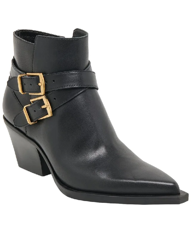 Women's Knee - High Leather Riding Boots in Black for a Classic Equestrian LookDolce Vita Rayner Leather Heeled Bootie Women's Knee - High Leather Riding Boots in Black for a Classic Equestrian LookDolce Vita Rayner Leather Heeled Bootie