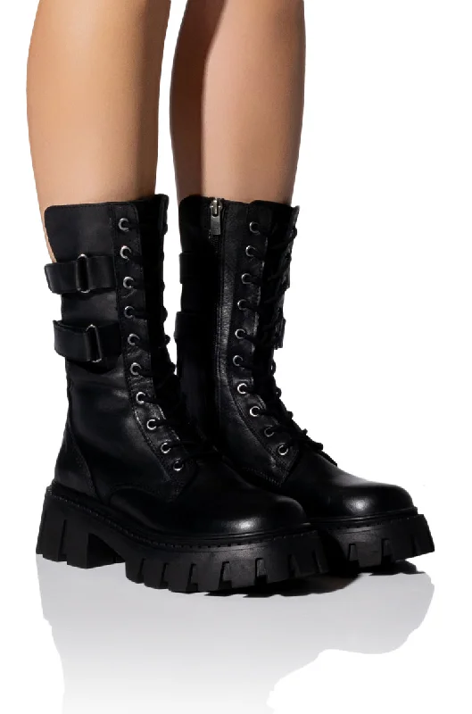 Women's Knee - High Lace - Up Boots in Brown with Buckle Accents for a Western VibeASPECT LACE UP BOOTIE IN BLACK Women's Knee - High Lace - Up Boots in Brown with Buckle Accents for a Western VibeASPECT LACE UP BOOTIE IN BLACK