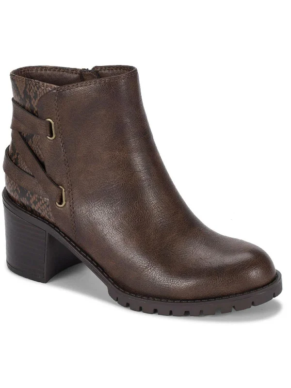 Plus Size Women's Snake Print Knee - High Boots in Brown for a Fashion - Forward StatementHensley Womens Faux Leather Bootie Ankle Boots Plus Size Women's Snake Print Knee - High Boots in Brown for a Fashion - Forward StatementHensley Womens Faux Leather Bootie Ankle Boots