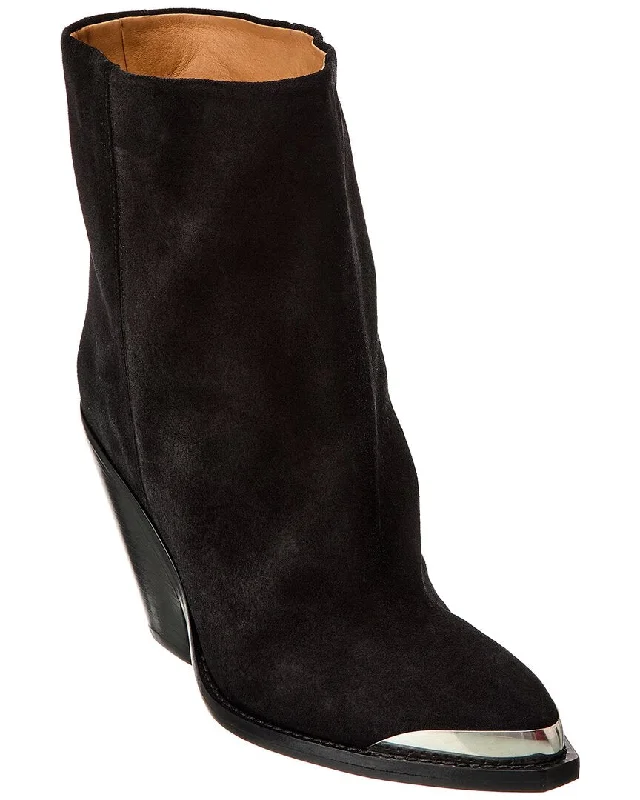 Women's Lace - Trimmed Knee - High Boots in Ivory for a Feminine and Elegant EnsembleIsabel Marant Ladel Suede Bootie Women's Lace - Trimmed Knee - High Boots in Ivory for a Feminine and Elegant EnsembleIsabel Marant Ladel Suede Bootie