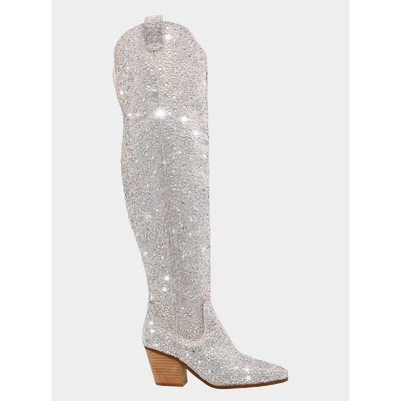 Women's Over - the - Knee Suede Boots in Taupe for a Stylish and Sophisticated OutfitRodeo Rhinestones Women's Over - the - Knee Suede Boots in Taupe for a Stylish and Sophisticated OutfitRodeo Rhinestones