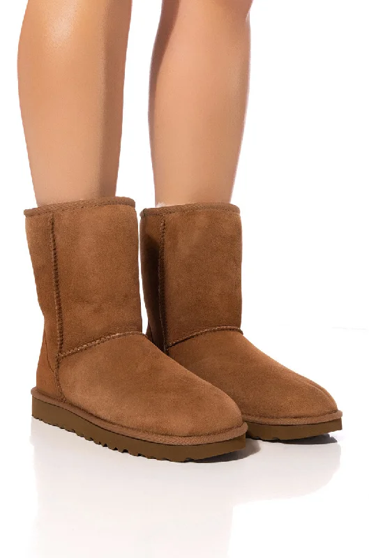 Women's Ankle Booties with Faux Leather and Furry Cuffs in Tan for a Cute and Warm StyleSEXY WEATHER FLAT Women's Ankle Booties with Faux Leather and Furry Cuffs in Tan for a Cute and Warm StyleSEXY WEATHER FLAT
