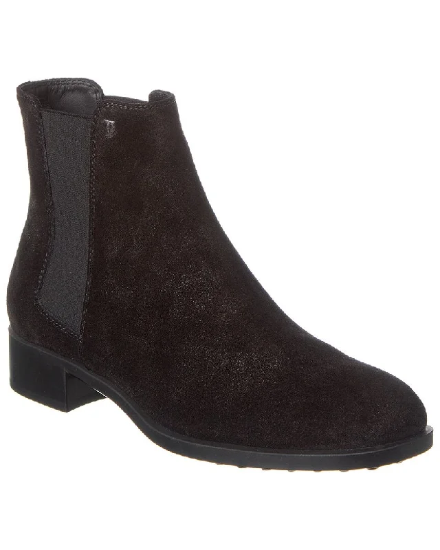 Women's Platform Chelsea Boots in Black for a Modern and Fashion - Forward AppearanceTOD’s Logo Suede Bootie Women's Platform Chelsea Boots in Black for a Modern and Fashion - Forward AppearanceTOD’s Logo Suede Bootie