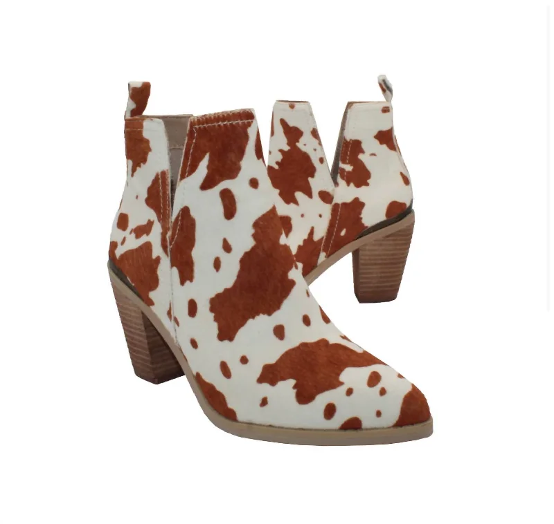 Women's Knee - High Lace - Up Boots in Brown with Buckle Accents for a Western VibeWomen Mumba Boot In Tan/white Cow Women's Knee - High Lace - Up Boots in Brown with Buckle Accents for a Western VibeWomen Mumba Boot In Tan/white Cow