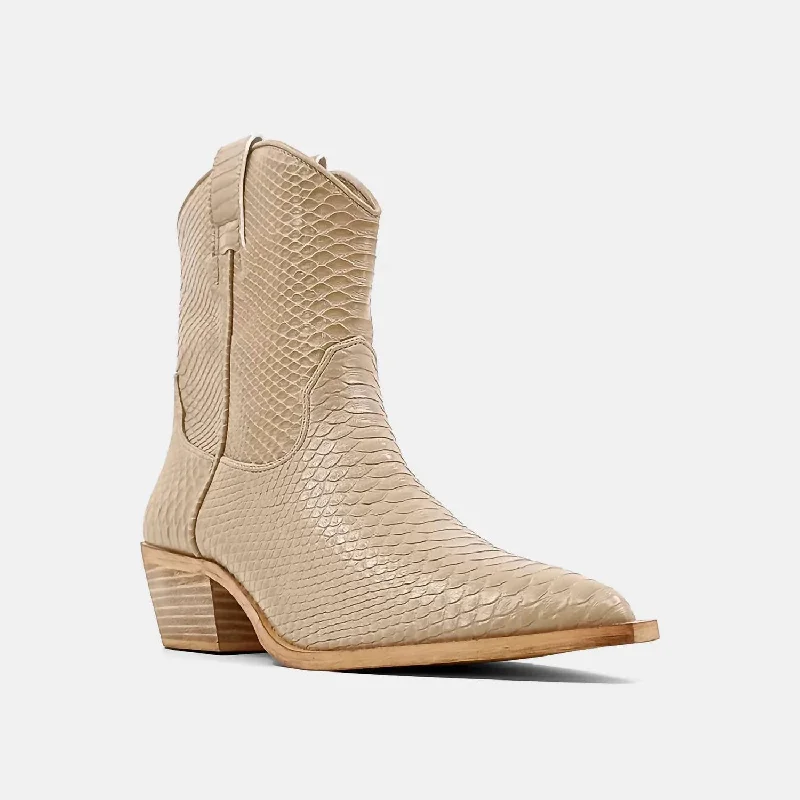 Women's Fur - Trimmed Snow Boots in White for a Stylish and Practical Winter ChoiceZouzou Ankle Bootie In Taupe Snake Women's Fur - Trimmed Snow Boots in White for a Stylish and Practical Winter ChoiceZouzou Ankle Bootie In Taupe Snake